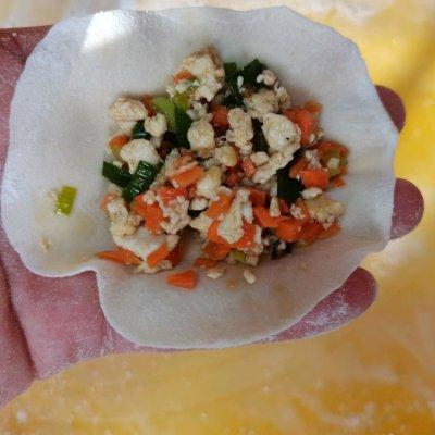 燕麦韭菜鸡蛋饼的做法（荠菜豆腐鸡蛋饺子馅的做法）(11)